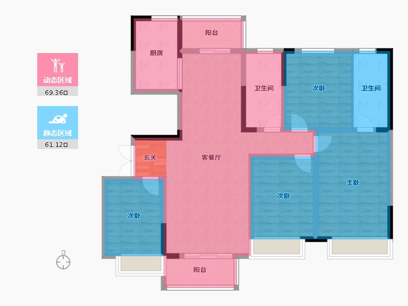 河南省-平顶山市-汝州建业桂园-116.17-户型库-动静分区