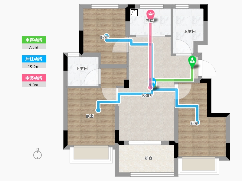 浙江省-绍兴市-城投悦府-71.00-户型库-动静线