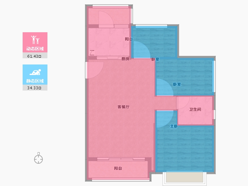 江苏省-宿迁市-恒大悦澜湾花园-87.00-户型库-动静分区