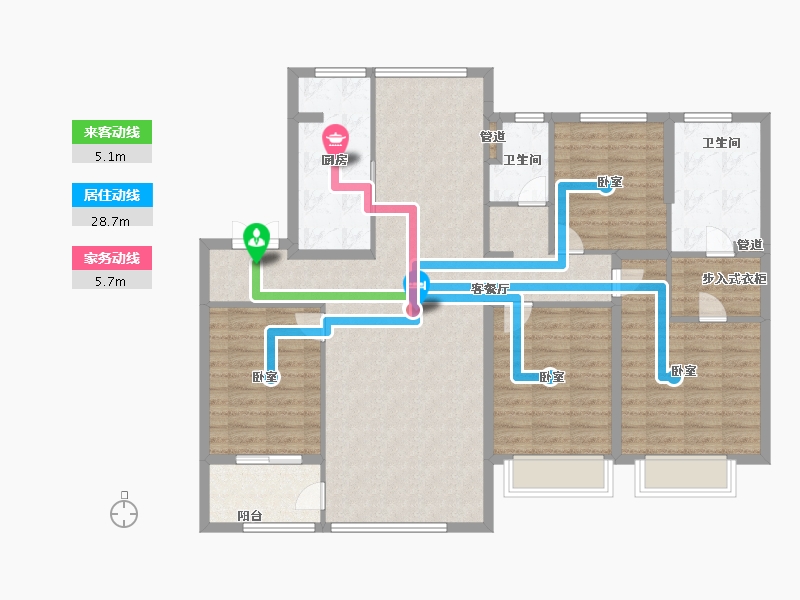 浙江省-宁波市-维科望江府-124.00-户型库-动静线