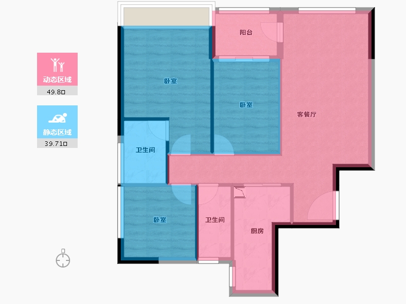 广东省-广州市-天健云山府-81.02-户型库-动静分区