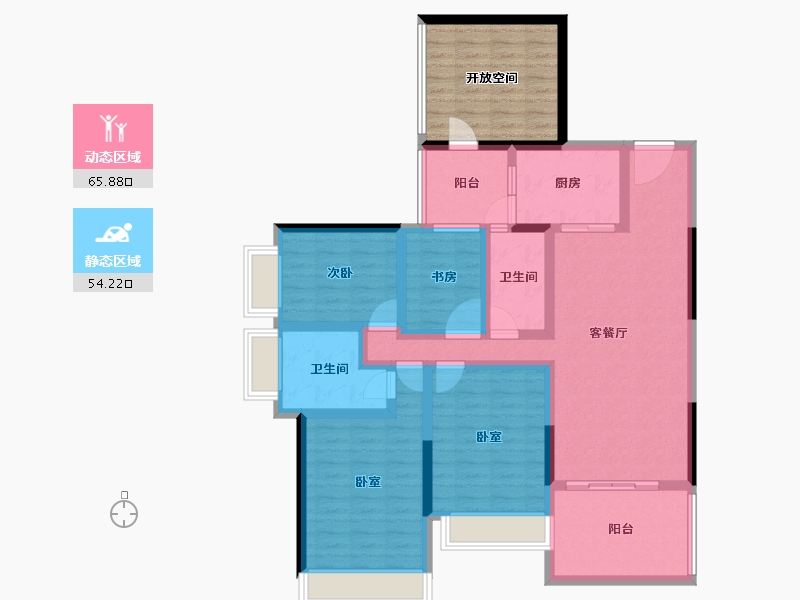 广东省-湛江市-康馨嘉园-117.63-户型库-动静分区