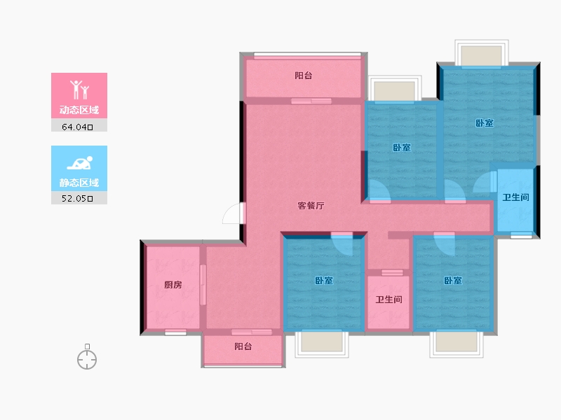 湖南省-株洲市-华苑金逸华府-101.63-户型库-动静分区