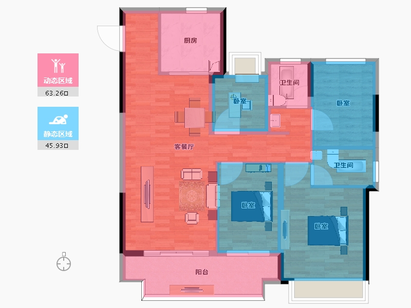 安徽省-安庆市-文德桐国府-98.00-户型库-动静分区