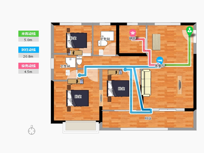 安徽省-安庆市-置地安庆中心-102.00-户型库-动静线