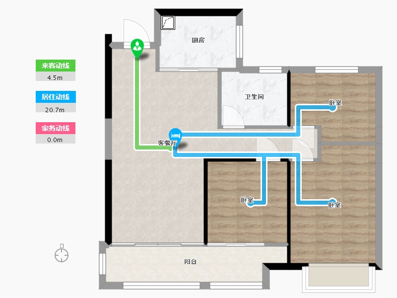 湖南省-常德市-中建·生态智慧城-76.26-户型库-动静线