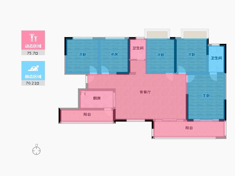 四川省-成都市-金都华庭-130.41-户型库-动静分区