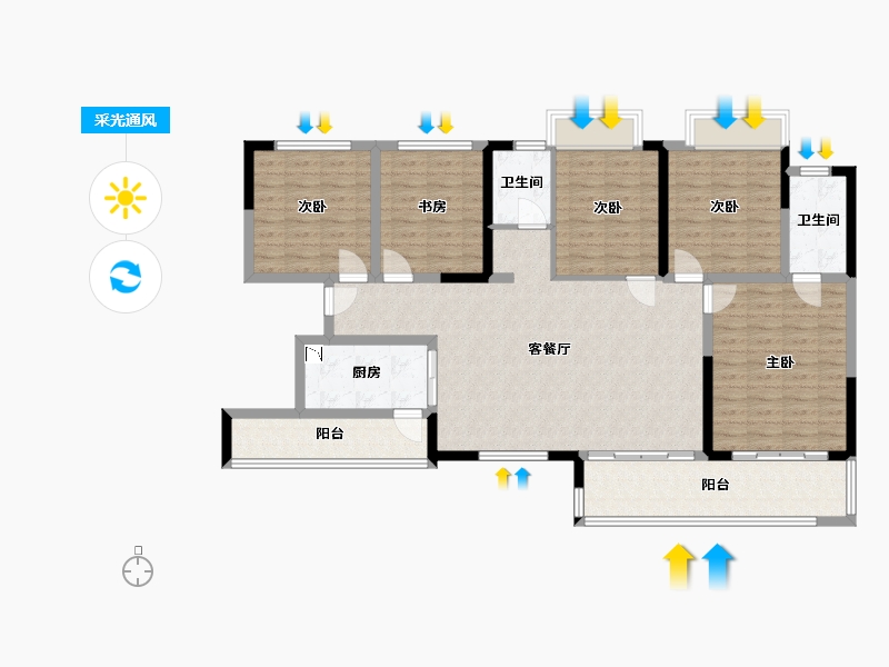 四川省-成都市-金都华庭-130.41-户型库-采光通风