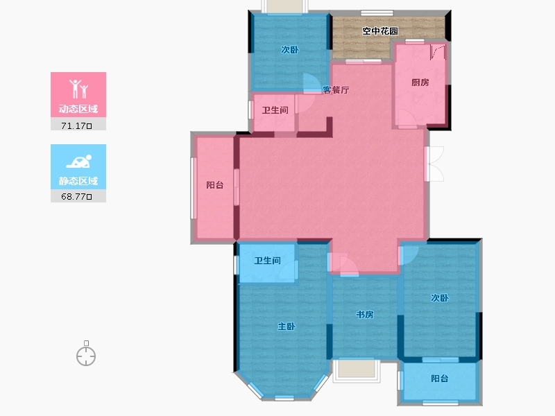 湖南省-长沙市-兴汝金城-132.25-户型库-动静分区