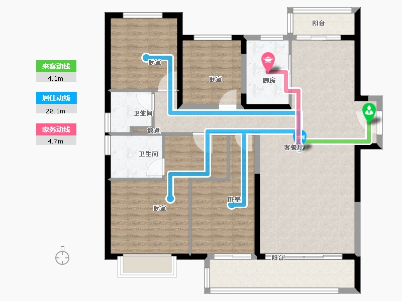 湖南省-长沙市-龙湖·春江郦城-120.00-户型库-动静线