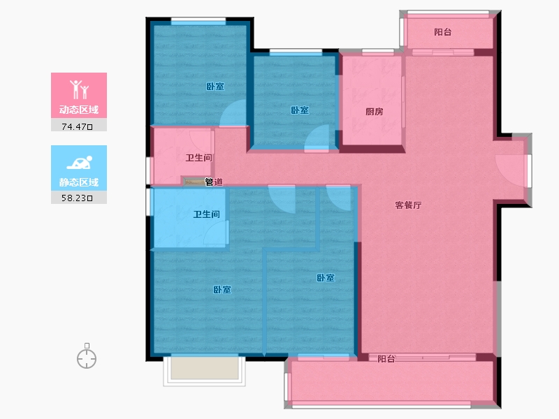 湖南省-长沙市-龙湖·春江郦城-120.00-户型库-动静分区