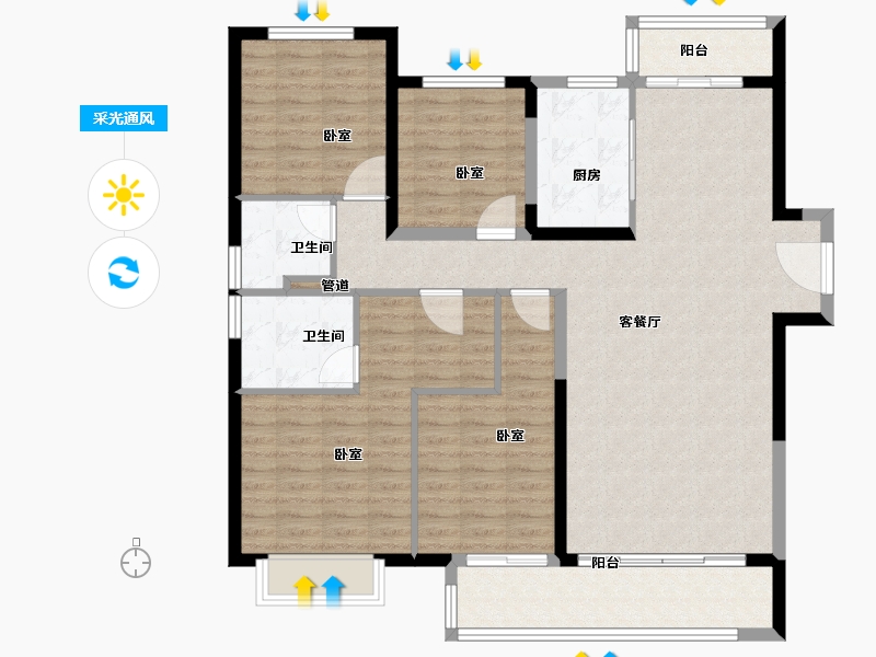 湖南省-长沙市-龙湖·春江郦城-120.00-户型库-采光通风