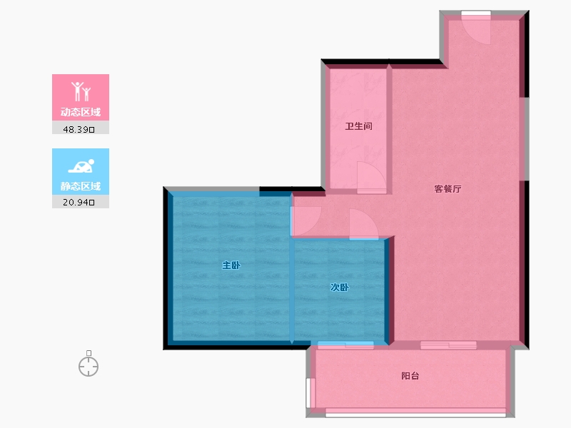 广东省-惠州市-富力湾-62.55-户型库-动静分区