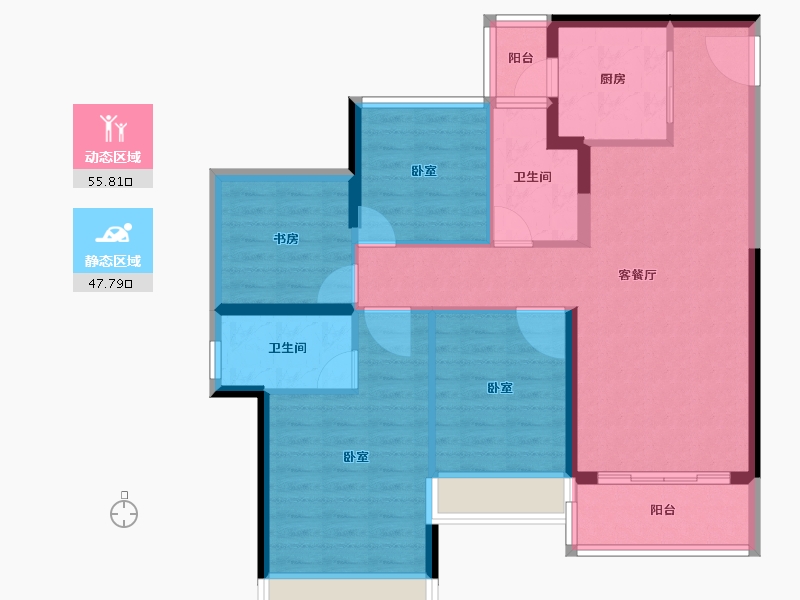 广东省-江门市-龙光龙湖双龙天著-92.77-户型库-动静分区