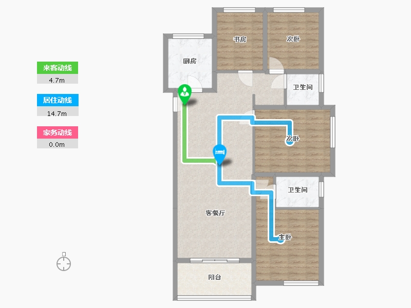 安徽省-蚌埠市-禹泽园-105.89-户型库-动静线