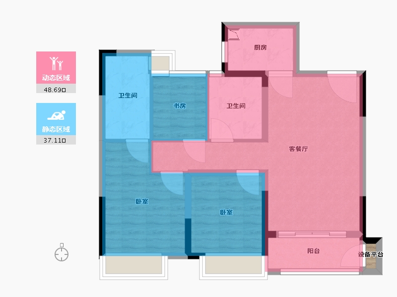 湖北省-武汉市-中建壹品澜悦-77.00-户型库-动静分区