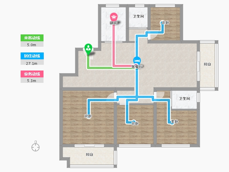 江苏省-徐州市-滨河美景-113.58-户型库-动静线