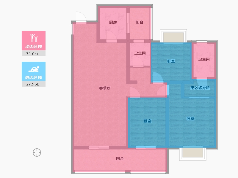 湖南省-株洲市-亿都澜庭-96.21-户型库-动静分区