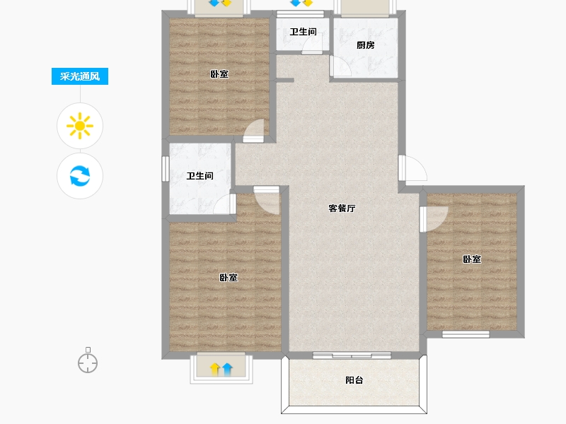 河南省-信阳市-怡景学苑-113.00-户型库-采光通风