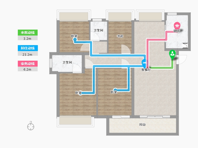 湖北省-武汉市-华发四季-105.00-户型库-动静线