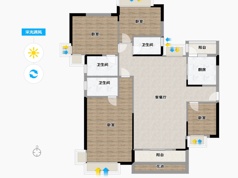 湖南省-衡阳市-星善·九龙台-132.26-户型库-采光通风