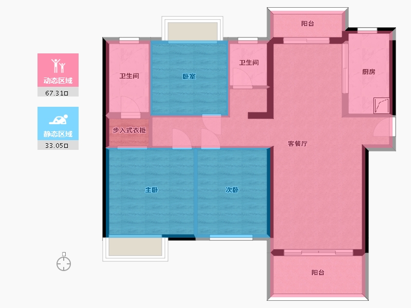 广东省-惠州市-新力东园-89.75-户型库-动静分区