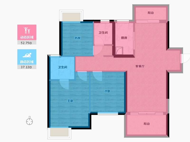 广东省-惠州市-新力东园-80.06-户型库-动静分区