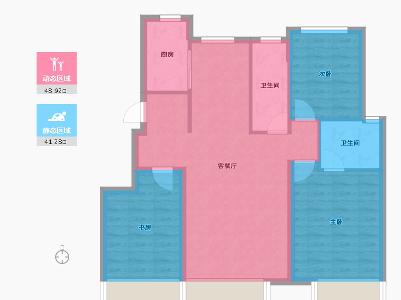 辽宁省-大连市-观澜壹号-81.10-户型库-动静分区