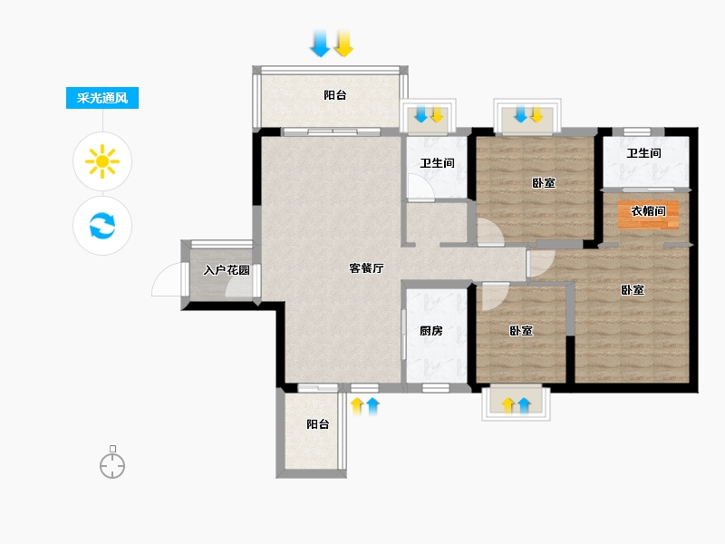 广东省-佛山市-通号天聚广场-98.39-户型库-采光通风