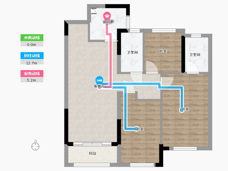 湖北省-武汉市-红星天铂-77.00-户型库-动静线