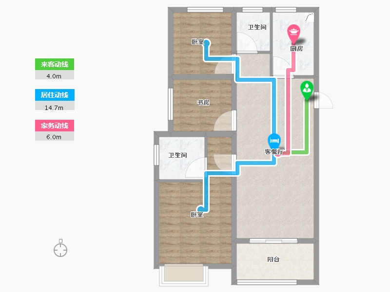 浙江省-绍兴市-合生杭州湾国际新城-84.00-户型库-动静线