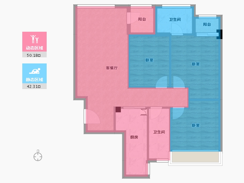 广东省-广州市-天健云山府-82.98-户型库-动静分区