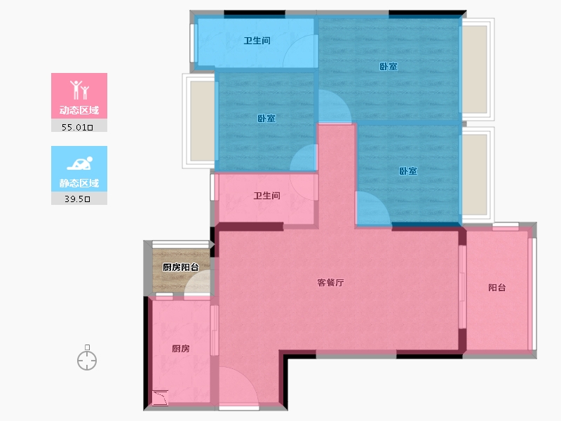 广东省-湛江市-龙悦公馆-87.91-户型库-动静分区