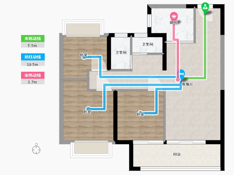 湖北省-武汉市-中建壹品澜悦-76.00-户型库-动静线