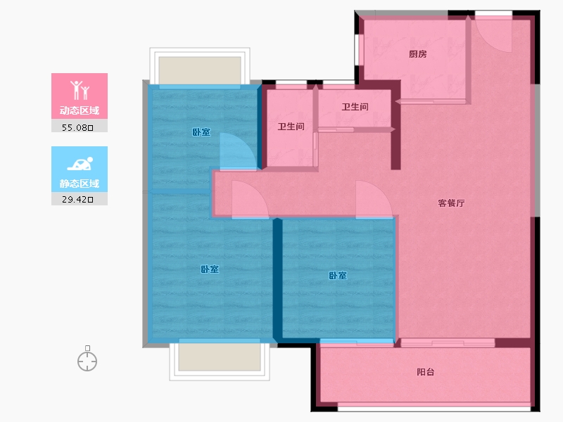 湖北省-武汉市-中建壹品澜悦-76.00-户型库-动静分区