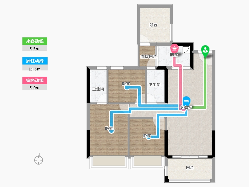 广东省-湛江市-龙悦公馆-87.11-户型库-动静线