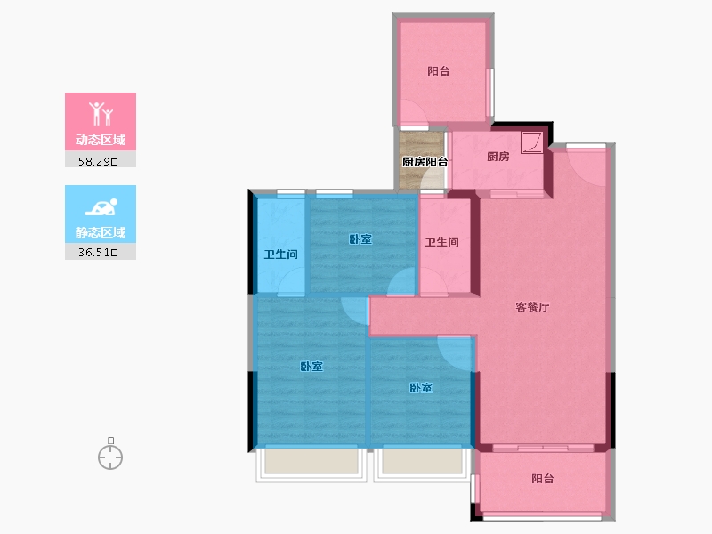 广东省-湛江市-龙悦公馆-87.11-户型库-动静分区