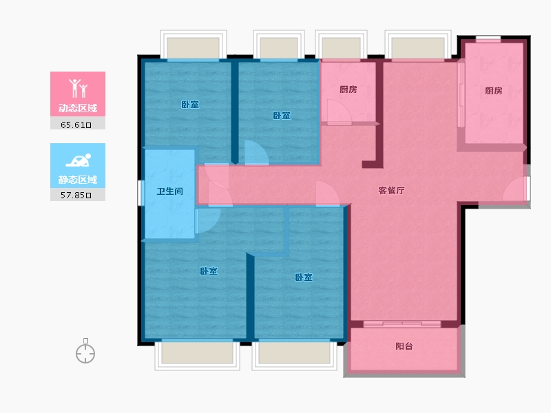 湖北省-武汉市-招商江山和樾-111.00-户型库-动静分区