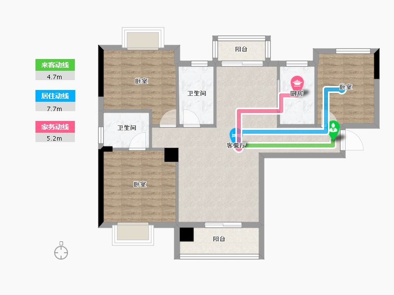 湖北省-黄石市-滨江国际-83.28-户型库-动静线