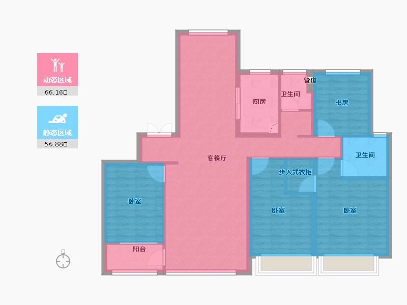 浙江省-宁波市-维科望江府-111.00-户型库-动静分区