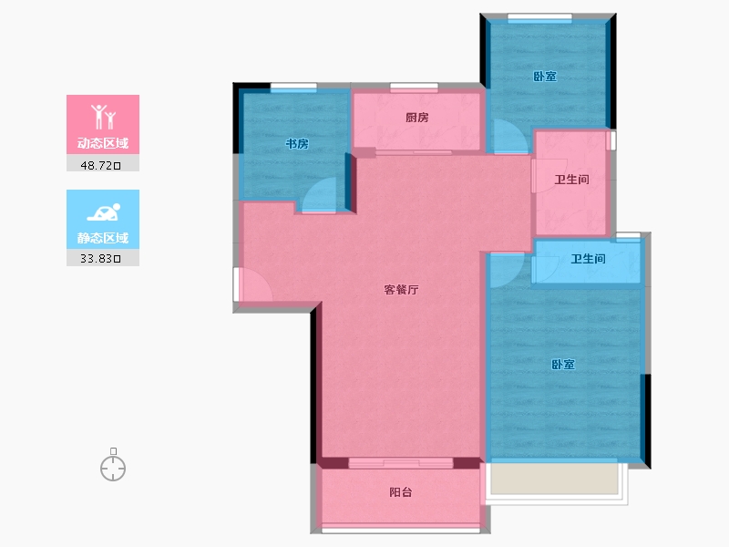 湖北省-黄石市-碧桂园·江湾城-74.05-户型库-动静分区