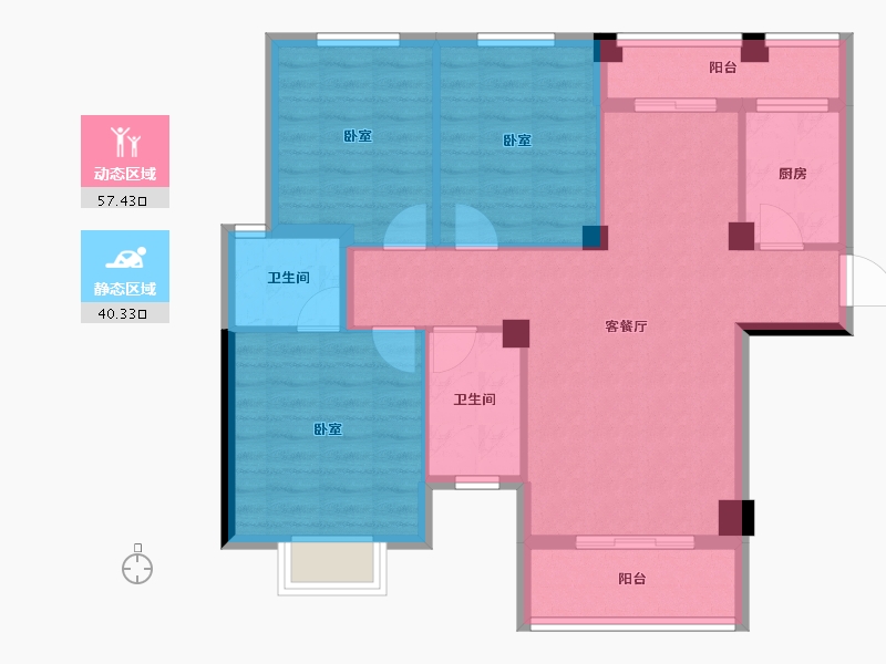 湖北省-黄石市-滨江国际-87.13-户型库-动静分区