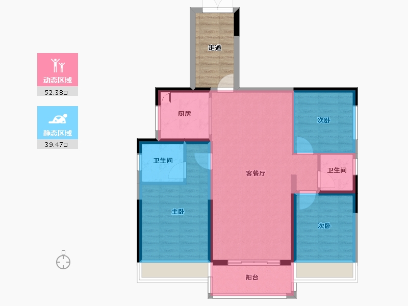 湖南省-湘潭市-福晟滨江花园-89.52-户型库-动静分区