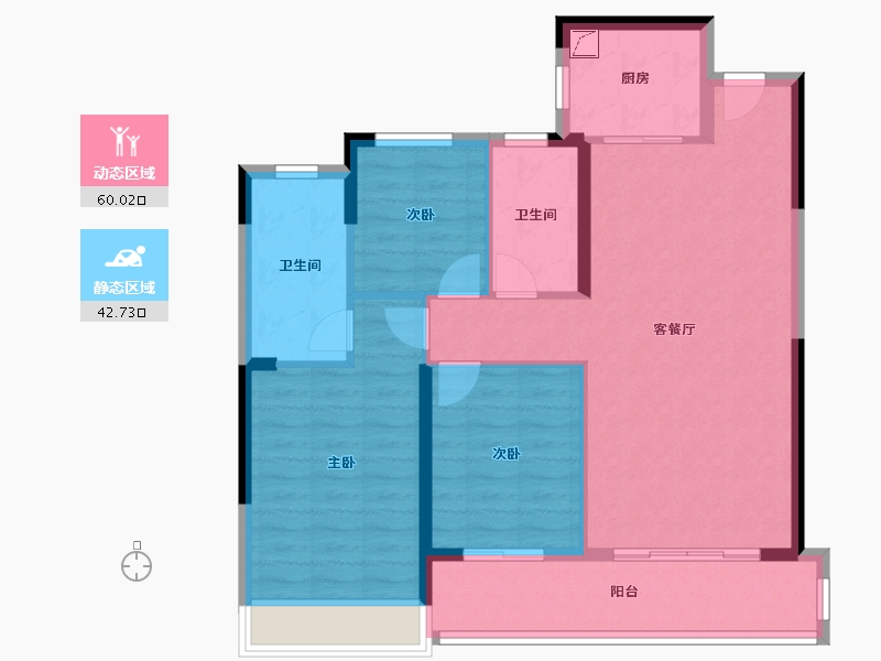 湖南省-湘潭市-福晟滨江花园-92.49-户型库-动静分区