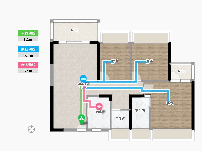 广东省-湛江市-麻章广弘商业广场-83.82-户型库-动静线