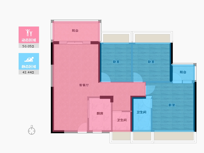 广东省-湛江市-麻章广弘商业广场-83.82-户型库-动静分区