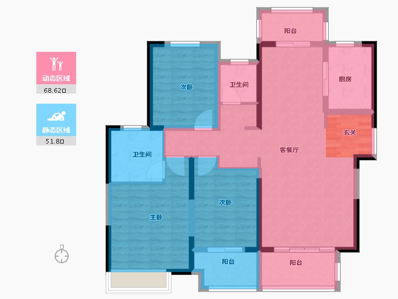 河南省-平顶山市-汝州建业桂园-107.56-户型库-动静分区