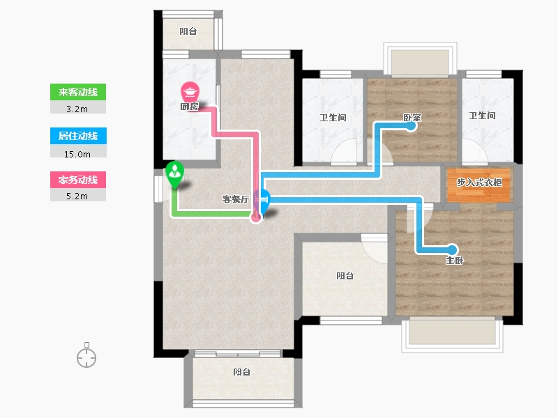 广东省-佛山市-恒福天悦-83.44-户型库-动静线