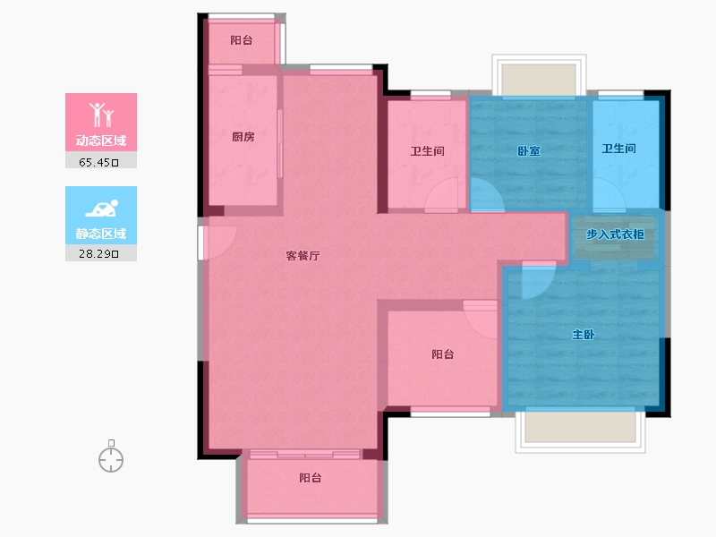 广东省-佛山市-恒福天悦-83.44-户型库-动静分区