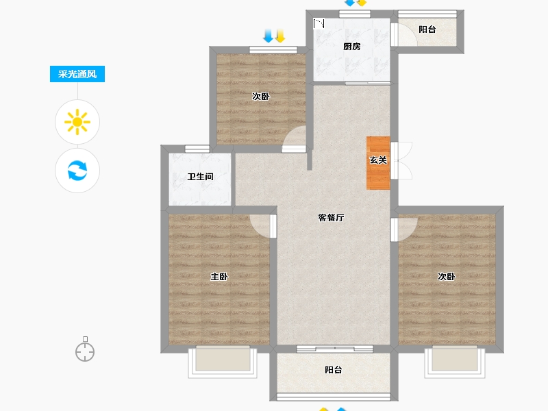 山东省-枣庄市-中坚1878-87.87-户型库-采光通风